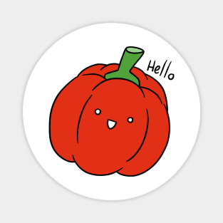 Hello - Red Bell Pepper Magnet